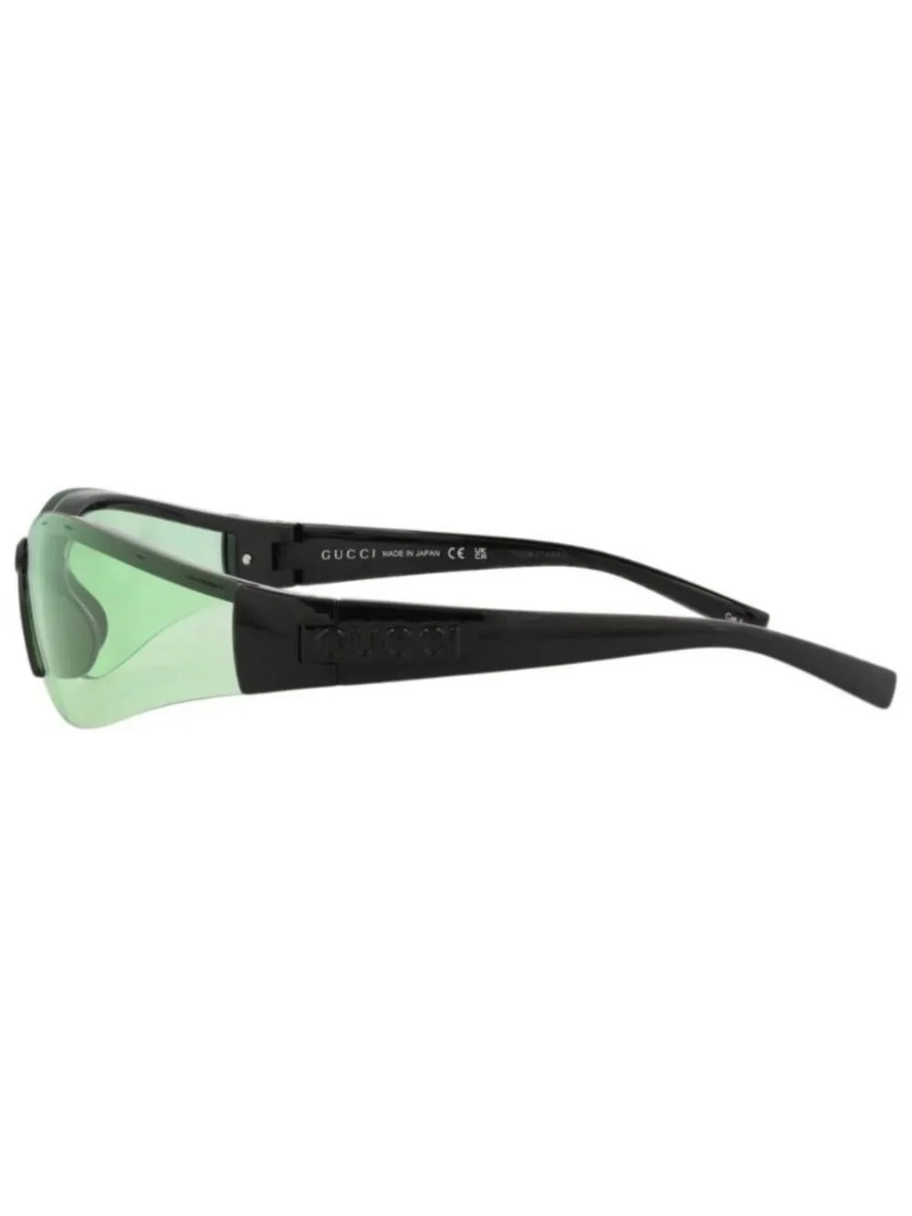 New Gucci Womens Shield/Wrap Black Black Green Fashion Designer Sunglasses